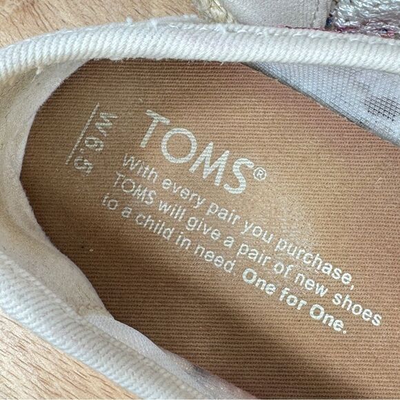 TOMS Multicolor Crochet Espadrilles Flats Slip On Shoes Size 6.5 - Picture 9 of 11